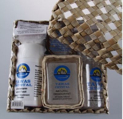 Кристалл-минеральный дезодорант Подарочный набор в коробке из пальмы Пандан