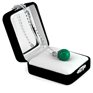 Аромакулон "Фантазия", камень - хризопраз, на цепочке, в подарочной упаковке 6х5 см