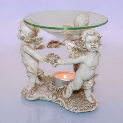 Аромалампа  Три Ангела-хоровод под стеклянной чашей со свечкой 11см Китай